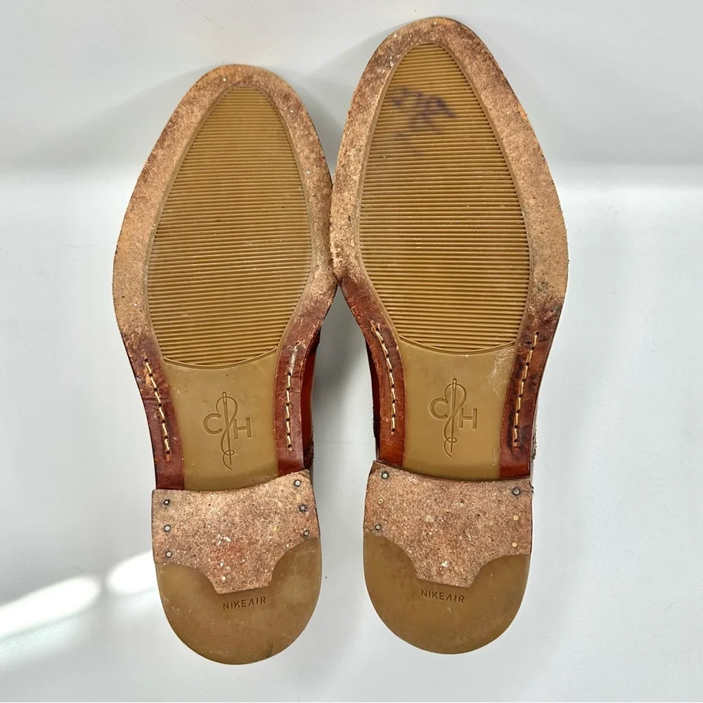 Cole Haan X Nike Air Madison British Tan Leather Wingtip Oxfords Size 8.5
